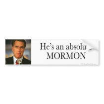 Anti-Romney sticker Absolute Mormon Bumper Sticker