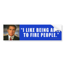 Anti-Romney sticker Fired Bumper Sticker