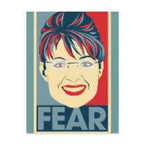 Anti Sarah Palin Fear Pardoy Postcards