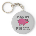 Anti Sarah Palin Pig with Lipstick Funny Keychain