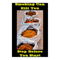 anti smoking posters yellow words