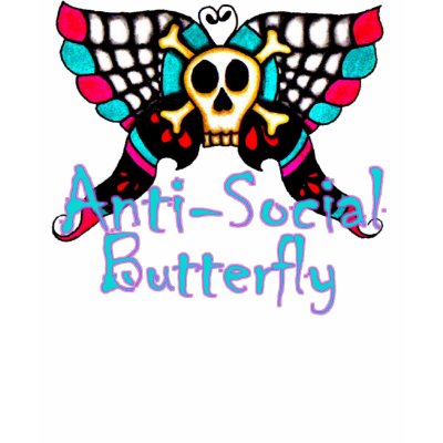 Anti-Social Butterfly T Shirts by psychozen