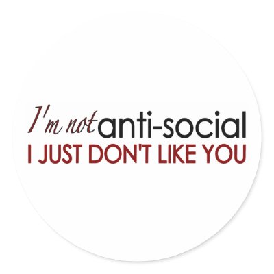 Anti-Social Round Stickers by worldsfair