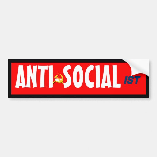 ANTISOCIAList Bumper Sticker Zazzle