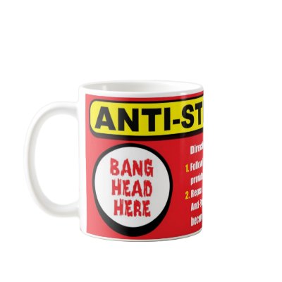 Anti Stress Kit Bang Head Here Mug by pdffun