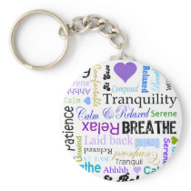 Anti-stress Relax & Breathe Typography keychain