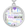 Anti-stress Relax & Breathe Typography necklace necklace