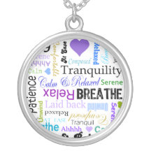 Anti-stress Relax & Breathe Typography necklace