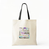Anti-stress Relax & Breathe Typography tote bag