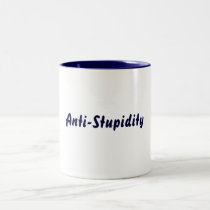Anti-Stupidity Blue2 Mugs