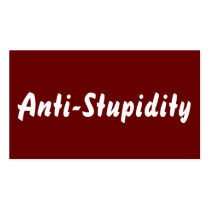 Anti-Stupidity Dark Red Business Card Templates