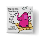 ANTI-TEA PARTY BUTTON "POLITICAL JUNKIE"