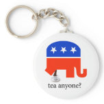 Anti Tea-Party Elephant Poop in Tea Cup Key Chain