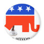 Anti Tea-Party Elephant Poop in Tea Cup Fridge Magnets