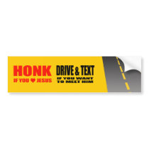 ANTI-TEXTING - HONK IF YOU LOVE JESUS BUMPER STICKERS