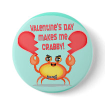 Anti - Valentine Crab Button