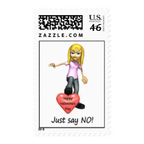 Anti-Valentine Just Say No postage by holiday_tshirts Anti-Valentine Just Say No postage