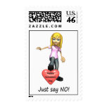 Anti-Valentine Just Say No postage