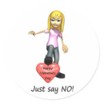 Anti-Valentine Just Say No stickers