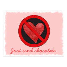 anti Valentine Just send chocolate postcard