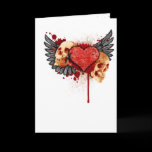Anti-Valentine Skulls with Wings Greeting Cards