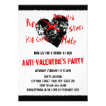 Anti Valentines day black heart Custom Announcements