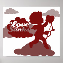 anti-valentines day Cupid Love stinks Posters