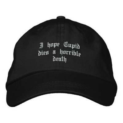 Anti Valentine's Day Embroidered Hats by Ladiebug