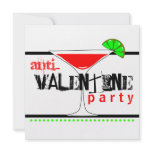 Anti-Valentines Day Party Cocktail Martini Personalized Invitation