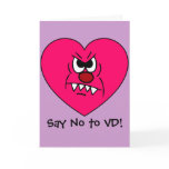Anti-VD: I hate Valentines Day Angry Heart Face Greeting Cards