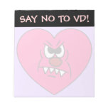 Anti-VD: I hate Valentines Day Angry Heart Face Memo Notepad
