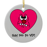 Anti-VD: I hate Valentines Day Angry Heart Face Christmas Tree Ornament