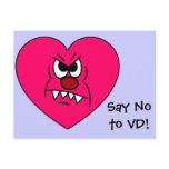 Anti-VD: I hate Valentines Day Angry Heart Face Postcard