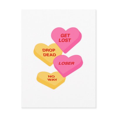 anti vday candy hearts postcards by doonidesigns
