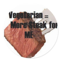 Anti Vegetarian Round Sticker