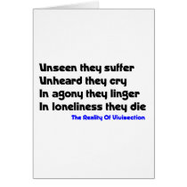 Anti Vivisection Greeting Card