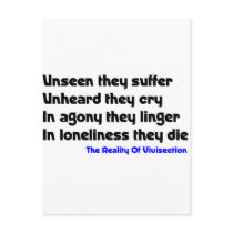 Anti Vivisection Post Card