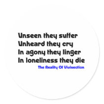 Anti Vivisection Round Stickers