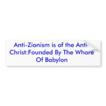Anti-Zionism:Whore Of Babylon Bumper Stickers