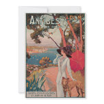 Antibes, France Vintage Travel Advertisement Custom Invitations