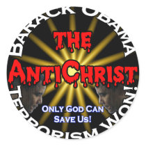 AntiChrist Obama God Round Stickers