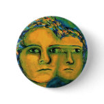 Anticipation - Gold and Emerald Goddess Button