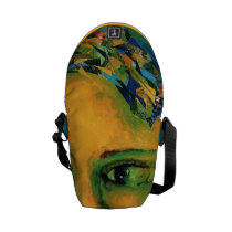 Anticipation - Gold and Emerald Goddess Mini messenger bags