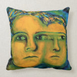 Anticipation - Gold and Emerald Goddess Throw Pillow