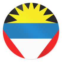 Antigua and Barbuda Caribbean Flag Round Stickers