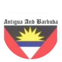 Antigua and Barbuda Coat of Arms T-shirt And Etc Round Stickers