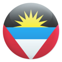 Antigua and Barbuda Flag Round Sticker