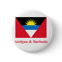 Antigua and Barbuda Flag with Name Button