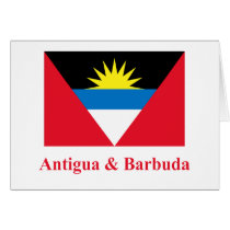 Antigua and Barbuda Flag with Name Greeting Cards