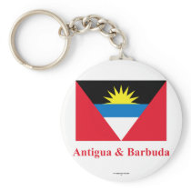 Antigua and Barbuda Flag with Name Key Chains